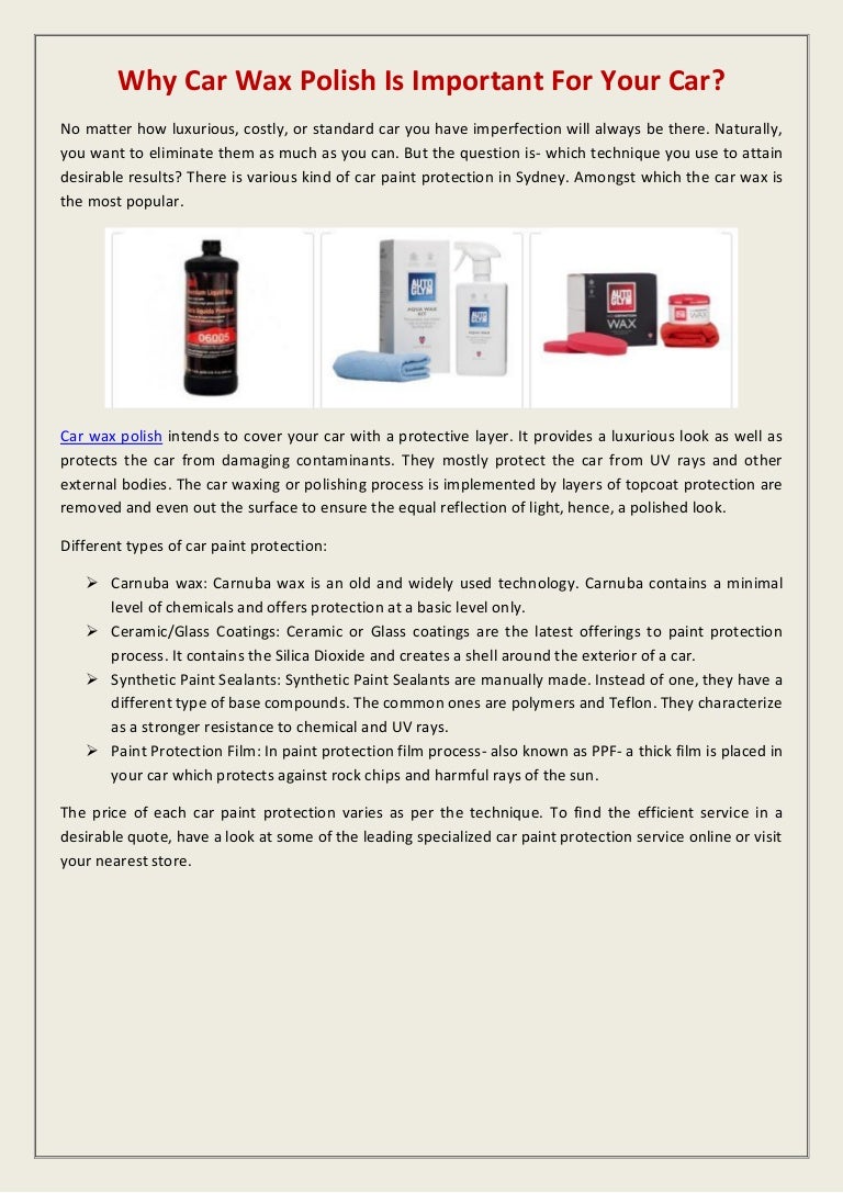 Why Car Wax Polish Is Important For Your Car