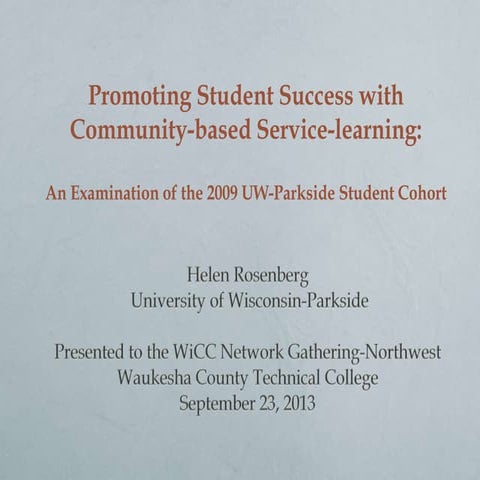 Promoting Student Success with Community-based Service-learning