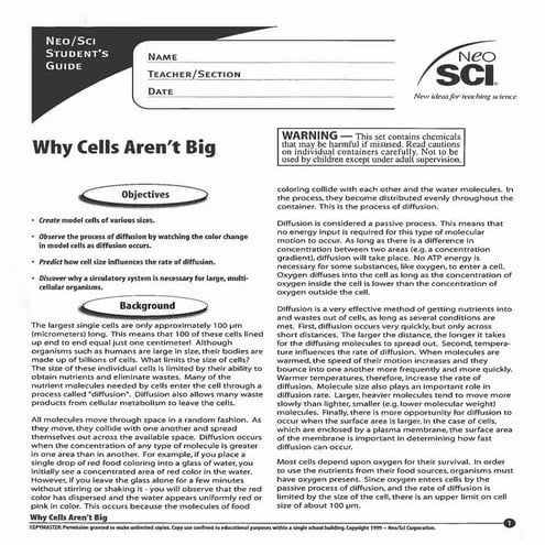 Why cells aren't big lab