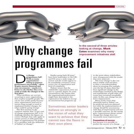 Why Change Programmes Fail | PDF