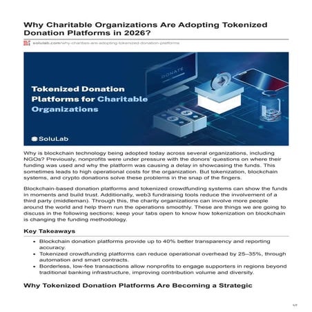 Why Charitable Organizations Are Adopting Tokenized Donation Platforms ...