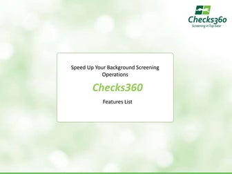 Features of Checks360 