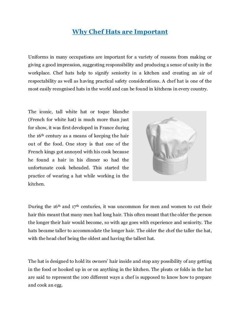 Why chef hats are important