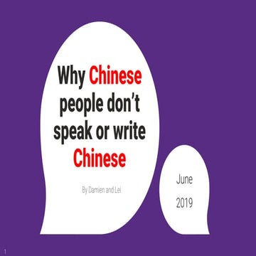 Why Chinese people don't speak or write Chinese