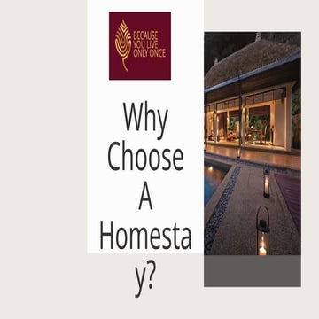 A case of a homestay concept | PPTX