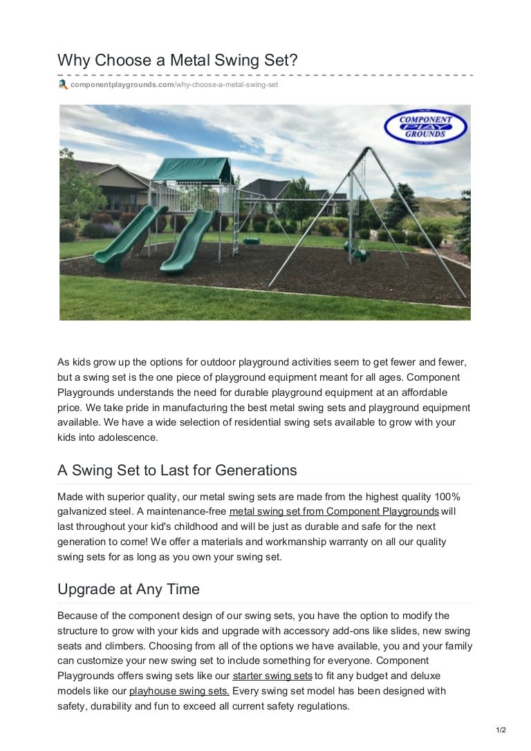 swing set for all ages