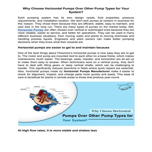 A Complete Guide on Horizontal Splits Pumps | PDF
