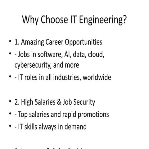 Why Choose IT Engineering - Amazing Career Opportunities | PPTX