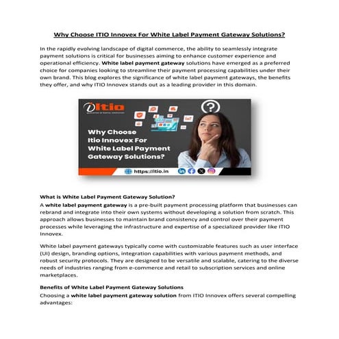 Payment Gateway Development Company - ITIO Innovex | PPTX