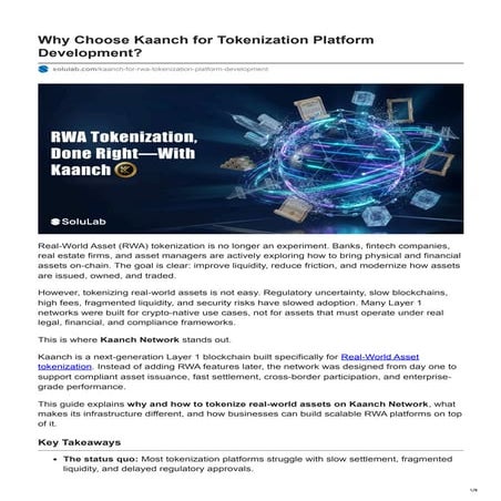 Why Choose Kaanch for Tokenization Platform Development.pdf