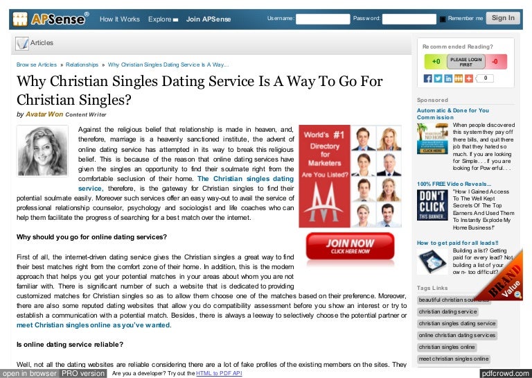 Christian singles dating service