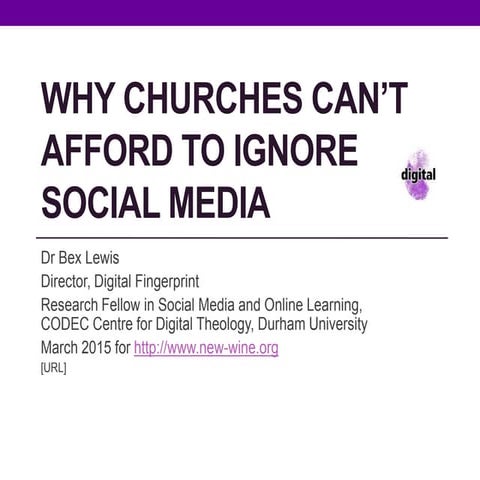 Why churches can't afford to ignore social media (for New Wine)