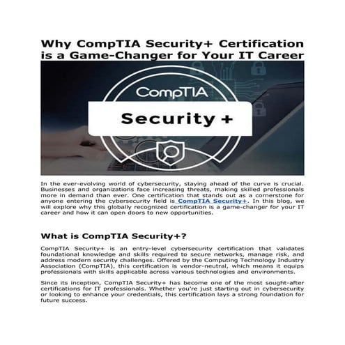 Why CompTIA Security+ Certification is a Game-Changer for Your IT Career.docx