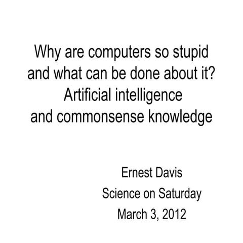 Why Computers Struggle with Commonsense AI and How to Improve It | PPT