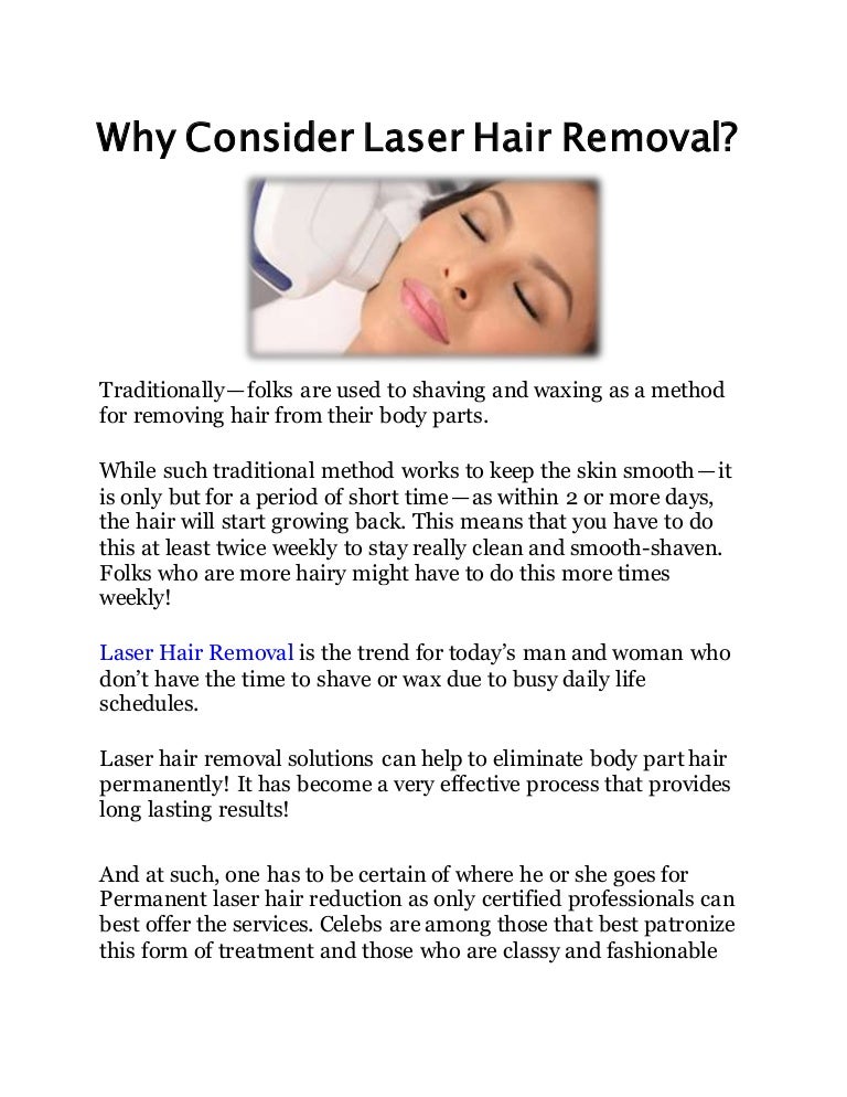 Why Consider Laser Hair Removal