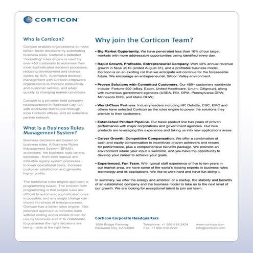 Why corticon Brochure