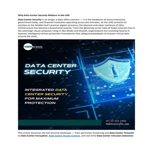 Comprehensive Data Center Security Strategies in the UAE's Digital ...