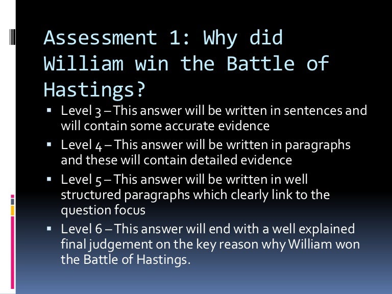 Why did william win the battle of hastings