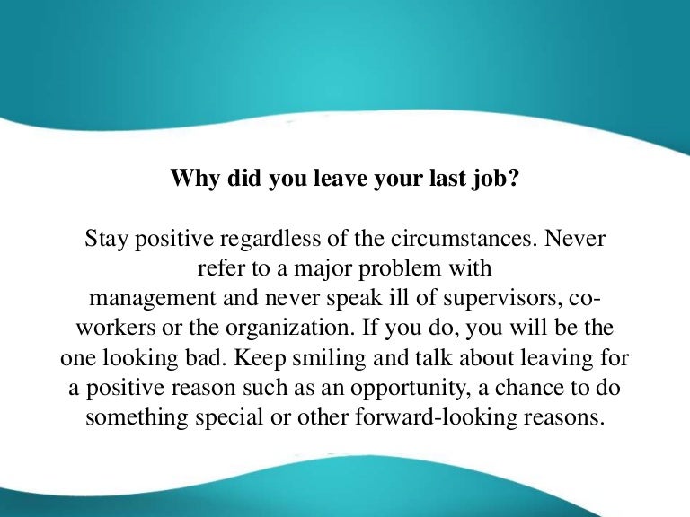 reasons to leave job