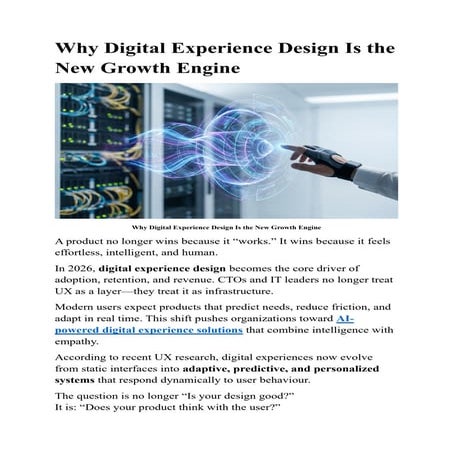 Digital Experience Design Principles for 2026 | PDF