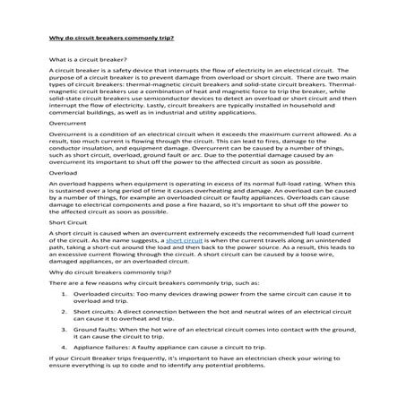 Why do circuit breakers commonly trip.docx
