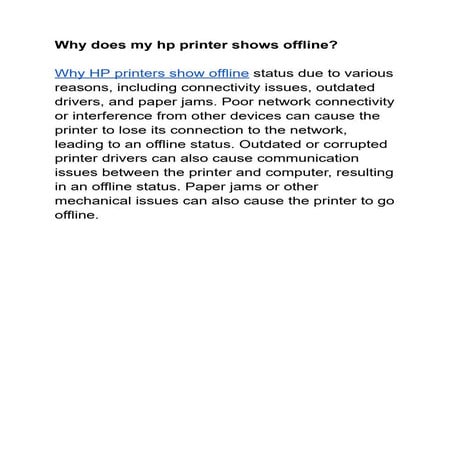 Why does my hp printer shows offline.pdf