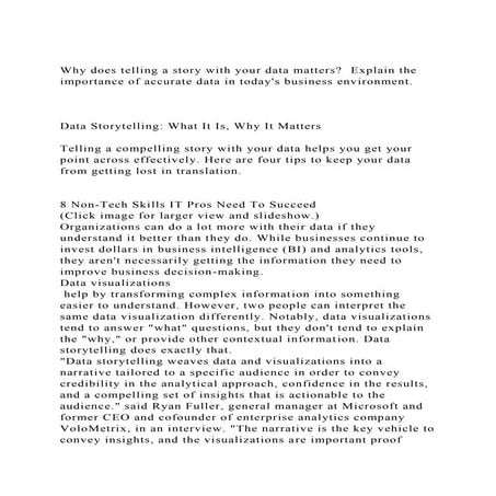 Why does telling a story with your data matters  Explain the impo.docx