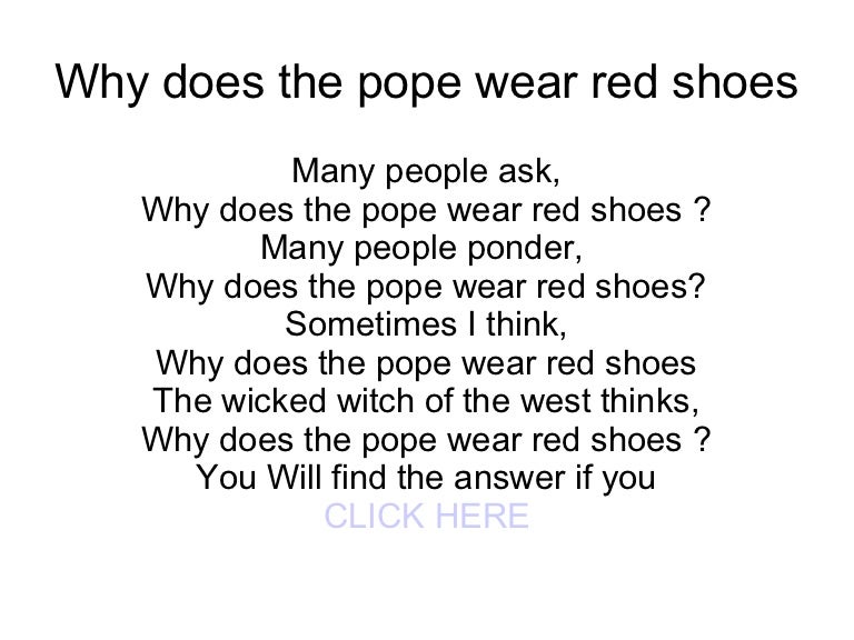 Why Does The Pope Wear Red Shoes