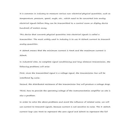 Why Does The Transmitter Use 4-20mA Why Choose 4-20mA Instead Of 0-20mA