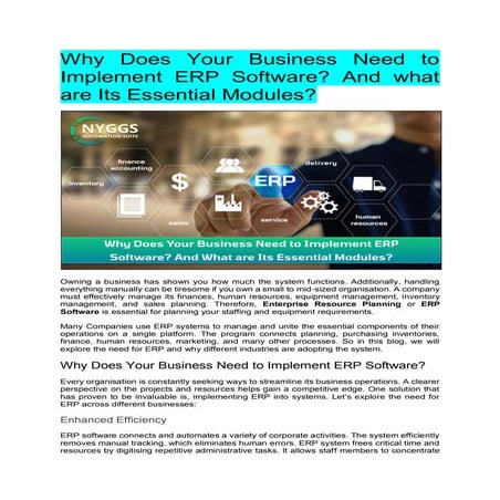 Enterprise Resource Planning in India - NYGGS