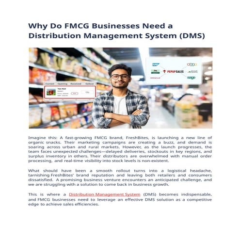 Why Do FMCG Businesses Need a Distribution Management System