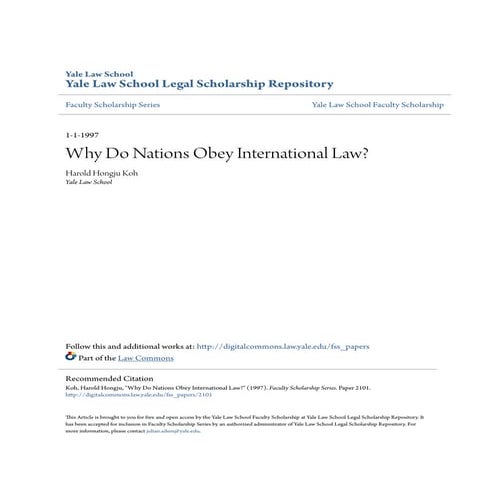 Why do nations obey international law 