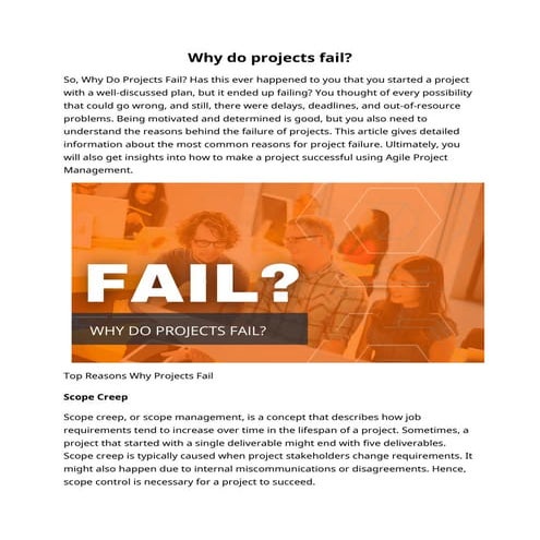 Why do projects fail? How to make a project successful?.docx