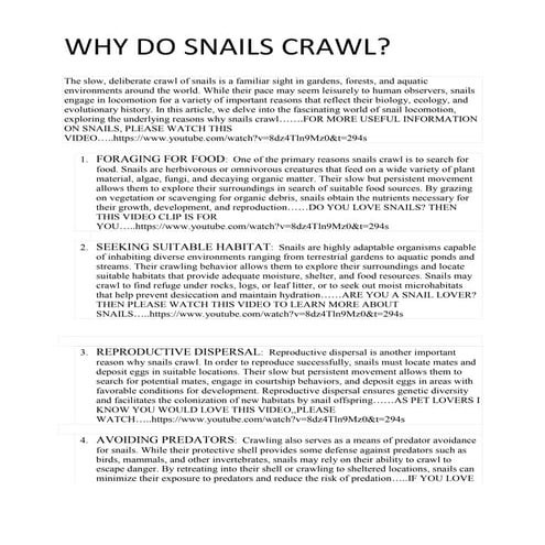 DO SNAILS CRAWL OR SLITHER.EXPLAIN WITH EVIDENCE. | DOCX