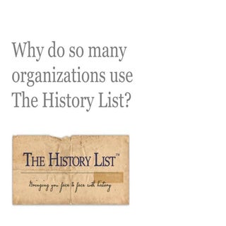 Organizations on The History List
