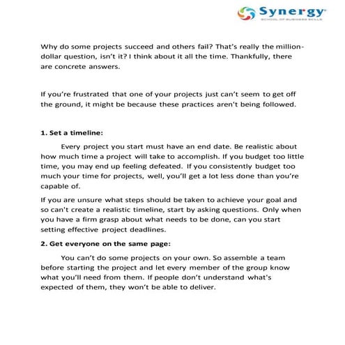 Why do some projects succeed and others fail