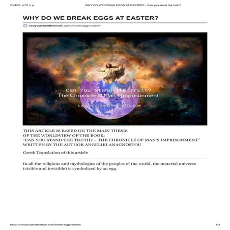 WHY DO WE BREAK EGGS AT EASTER 