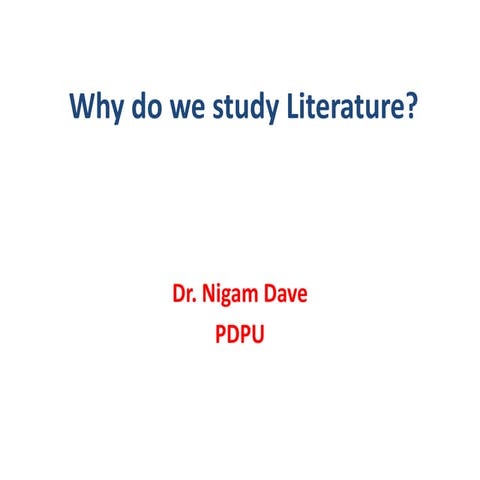Why do we study literature