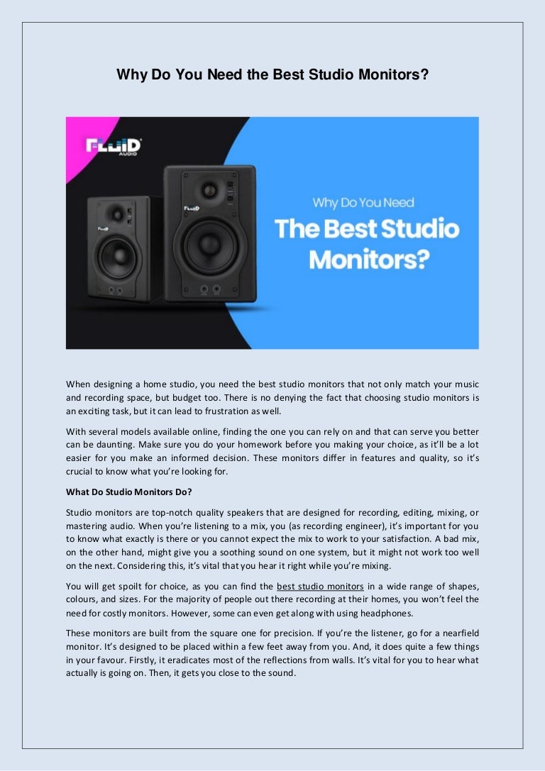 recording monitors
