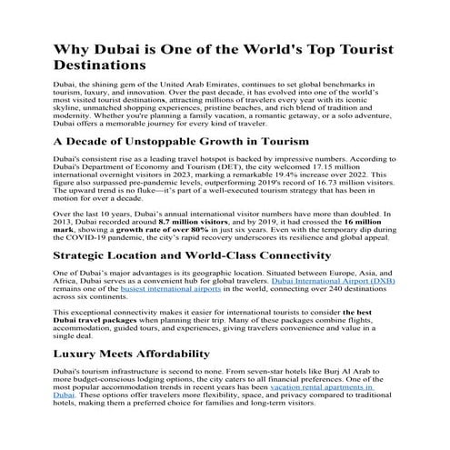 Why Dubai is One of the World's Top Tourist Destinations.docx