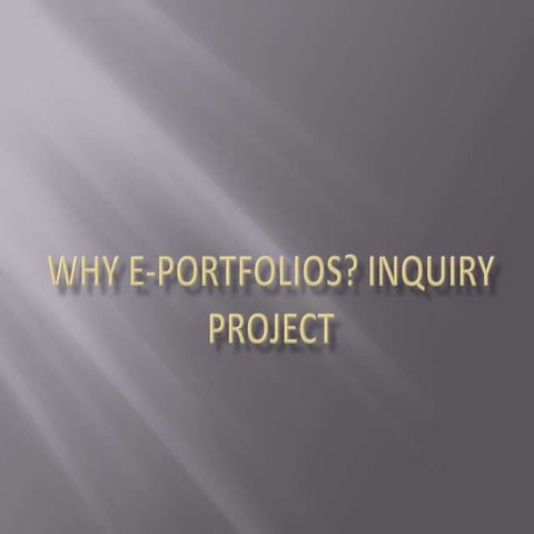 E portfolio presentation | PPT