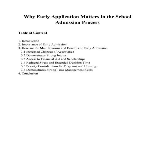 Why Early Application Matters in the School Admission Process