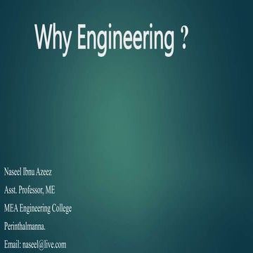 Why engineering ?