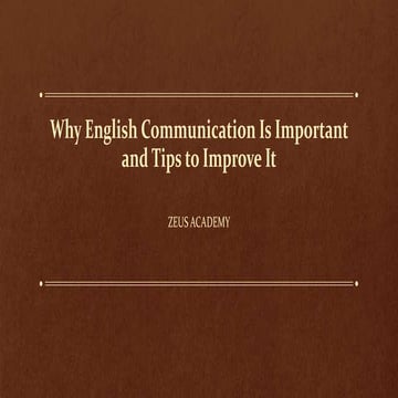 Why english communication is important and tips to improve it