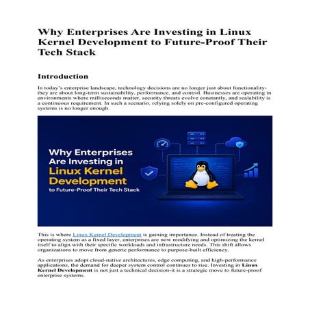 Why Enterprises Are Investing in Linux Kernel Development to Future ...