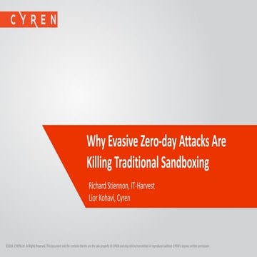 Webinar: Why evasive zero day attacks are killing traditional sandboxing