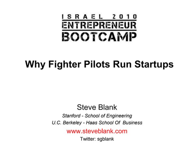 Why fighter pilots run startups