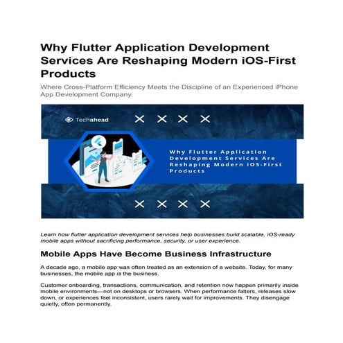 Why Flutter Application Development Services Are Reshaping Modern iOS ...