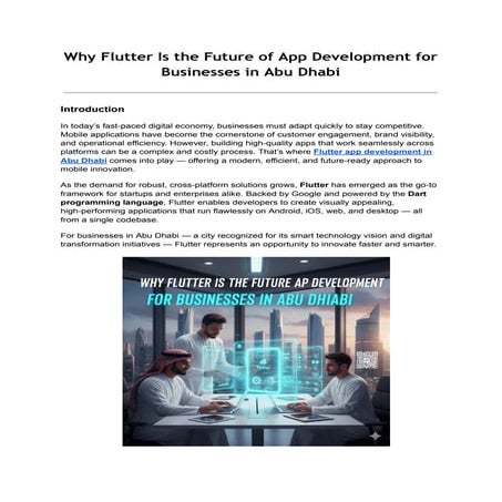 Flutter App Development Services Leading Mobile Future | PDF