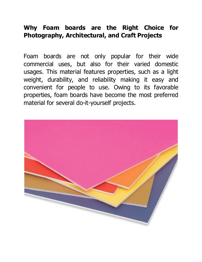 Why Foam boards are the Right Choice for Photography, Architectural,